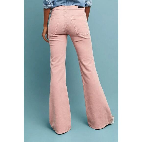 Citizens of Humanity Chloe Super Flare Corduroy Pants Jeans 26 Tall Rose Pink 70 - Picture 2 of 13